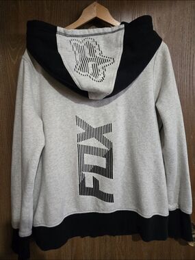 Y2K Fox Women's Black Side Zip Sweater with White Fleece Lining